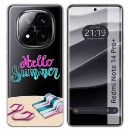 Funda Silicona Transparente para Xiaomi Redmi Note 14 Pro+ Plus 5G diseño Summer Dibujos