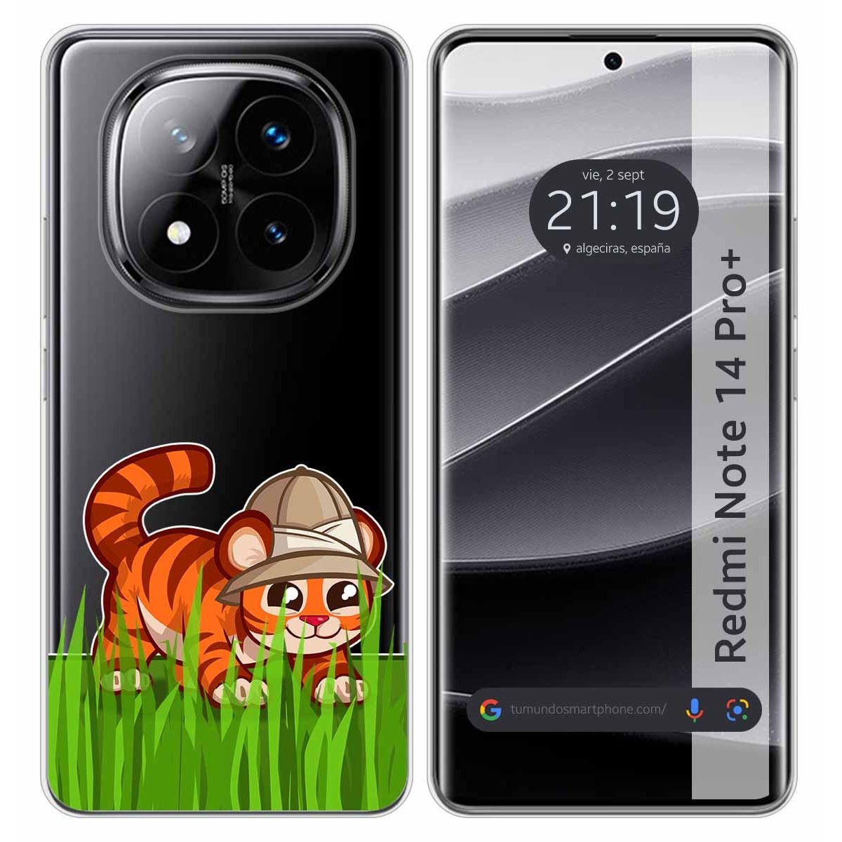 Funda Silicona Transparente para Xiaomi Redmi Note 14 Pro+ Plus 5G diseño Tigre Dibujos