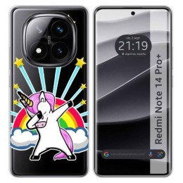 Funda Silicona Transparente para Xiaomi Redmi Note 14 Pro+ Plus 5G diseño Unicornio Dibujos