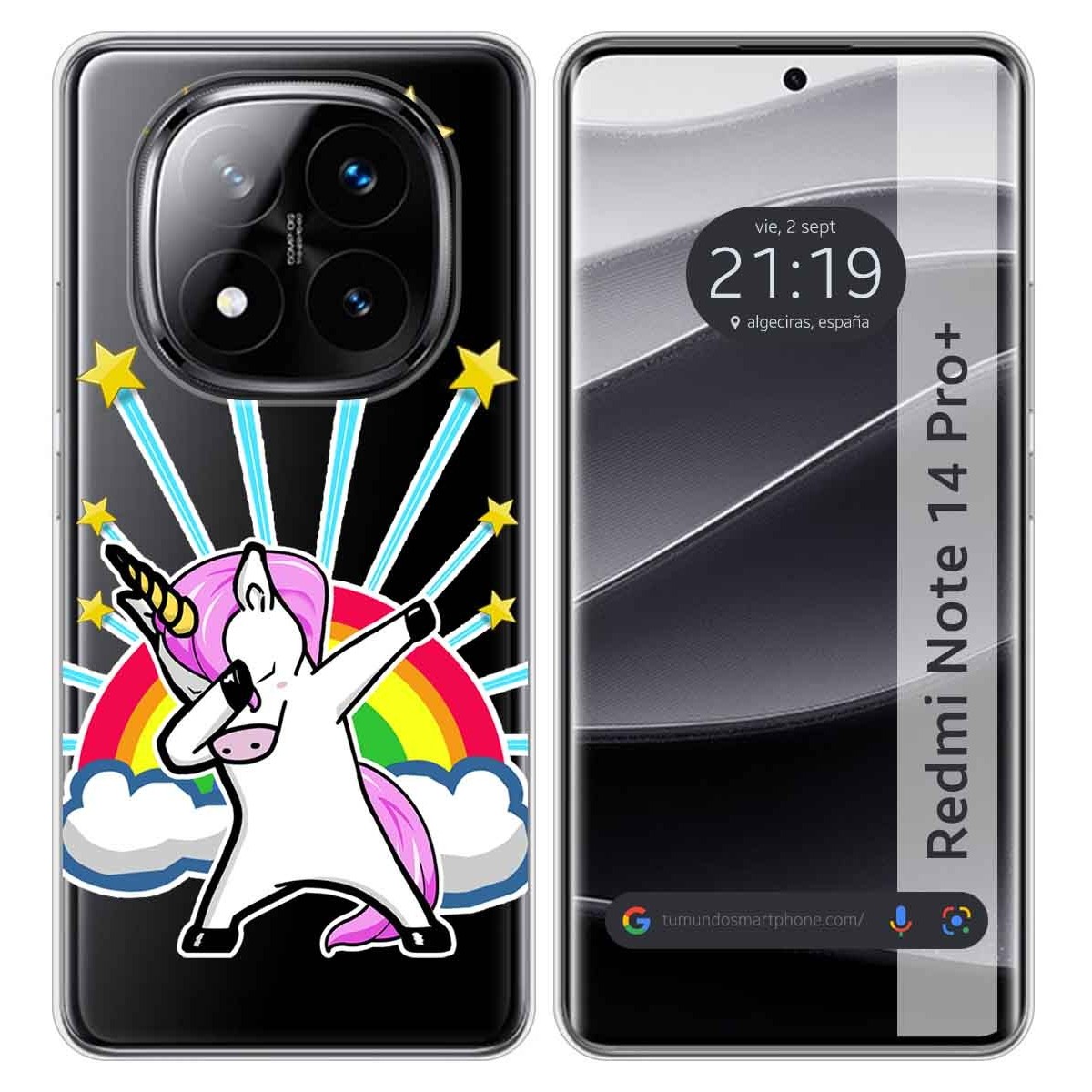 Funda Silicona Transparente para Xiaomi Redmi Note 14 Pro+ Plus 5G diseño Unicornio Dibujos