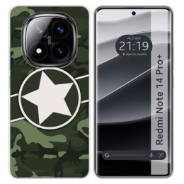 Funda Silicona para Xiaomi Redmi Note 14 Pro+ Plus 5G diseño Camuflaje 01 Dibujos