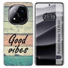 Funda Silicona para Xiaomi Redmi Note 14 Pro+ Plus 5G diseño Madera 01 Dibujos