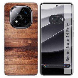 Funda Silicona para Xiaomi Redmi Note 14 Pro+ Plus 5G diseño Madera 02 Dibujos