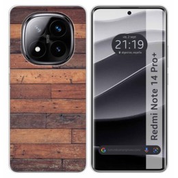 Funda Silicona para Xiaomi Redmi Note 14 Pro+ Plus 5G diseño Madera 03 Dibujos
