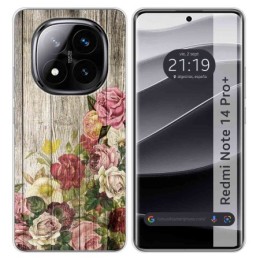 Funda Silicona para Xiaomi Redmi Note 14 Pro+ Plus 5G diseño Madera 08 Dibujos