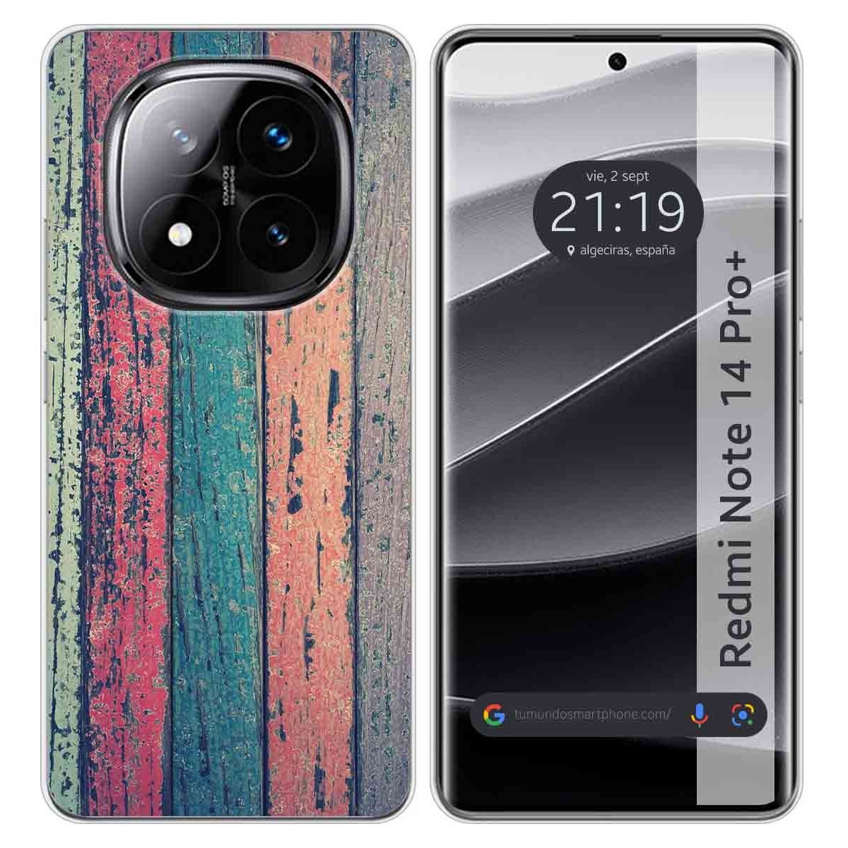 Funda Silicona para Xiaomi Redmi Note 14 Pro+ Plus 5G diseño Madera 10 Dibujos