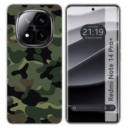 Funda Silicona para Xiaomi Redmi Note 14 Pro+ Plus 5G diseño Camuflaje Dibujos
