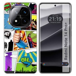 Funda Silicona para Xiaomi Redmi Note 14 Pro+ Plus 5G diseño Comic Dibujos