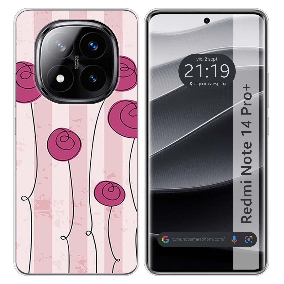 Funda Silicona para Xiaomi Redmi Note 14 Pro+ Plus 5G diseño Flores Vintage Dibujos