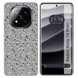 Funda Silicona para Xiaomi Redmi Note 14 Pro+ Plus 5G diseño Letras Dibujos
