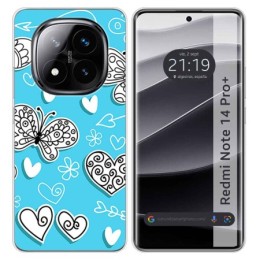 Funda Silicona para Xiaomi Redmi Note 14 Pro+ Plus 5G diseño Mariposas Dibujos