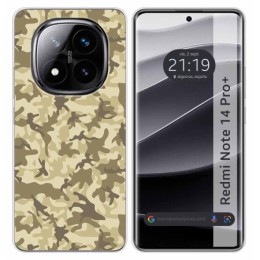 Funda Silicona para Xiaomi Redmi Note 14 Pro+ Plus 5G diseño Sand Camuflaje Dibujos