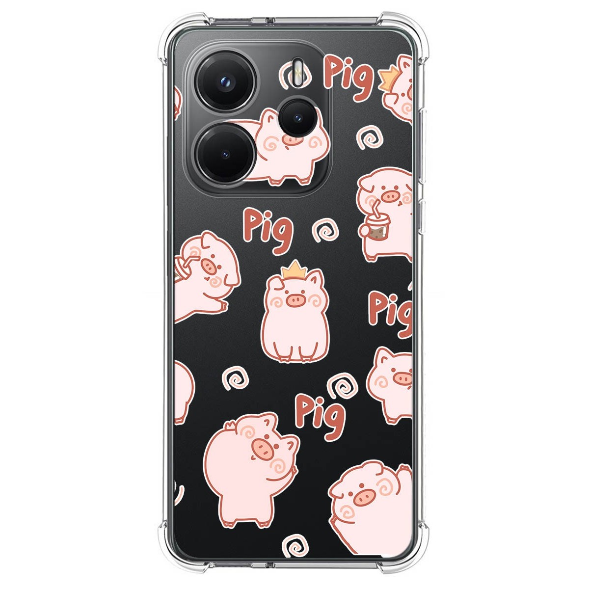 Funda Silicona Antigolpes para Xiaomi Redmi Note 14 4G diseño Cerdos Dibujos