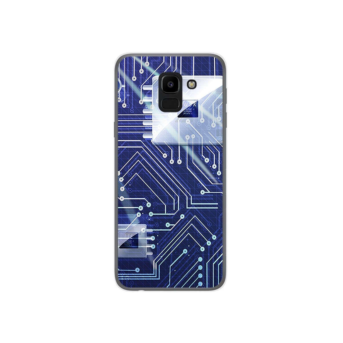Funda Gel Tpu para Samsung Galaxy J6 (2018) Diseño Circuito Dibujos