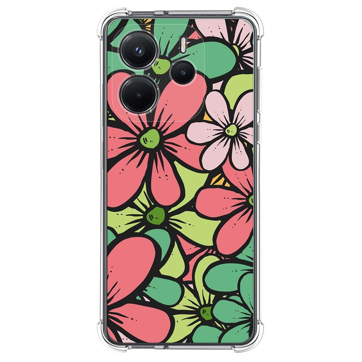 Funda Silicona Antigolpes para Xiaomi Redmi Note 14 4G diseño Flores 02 Dibujos