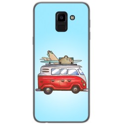 Funda Gel Tpu para Samsung Galaxy J6 (2018) Diseño Furgoneta Dibujos