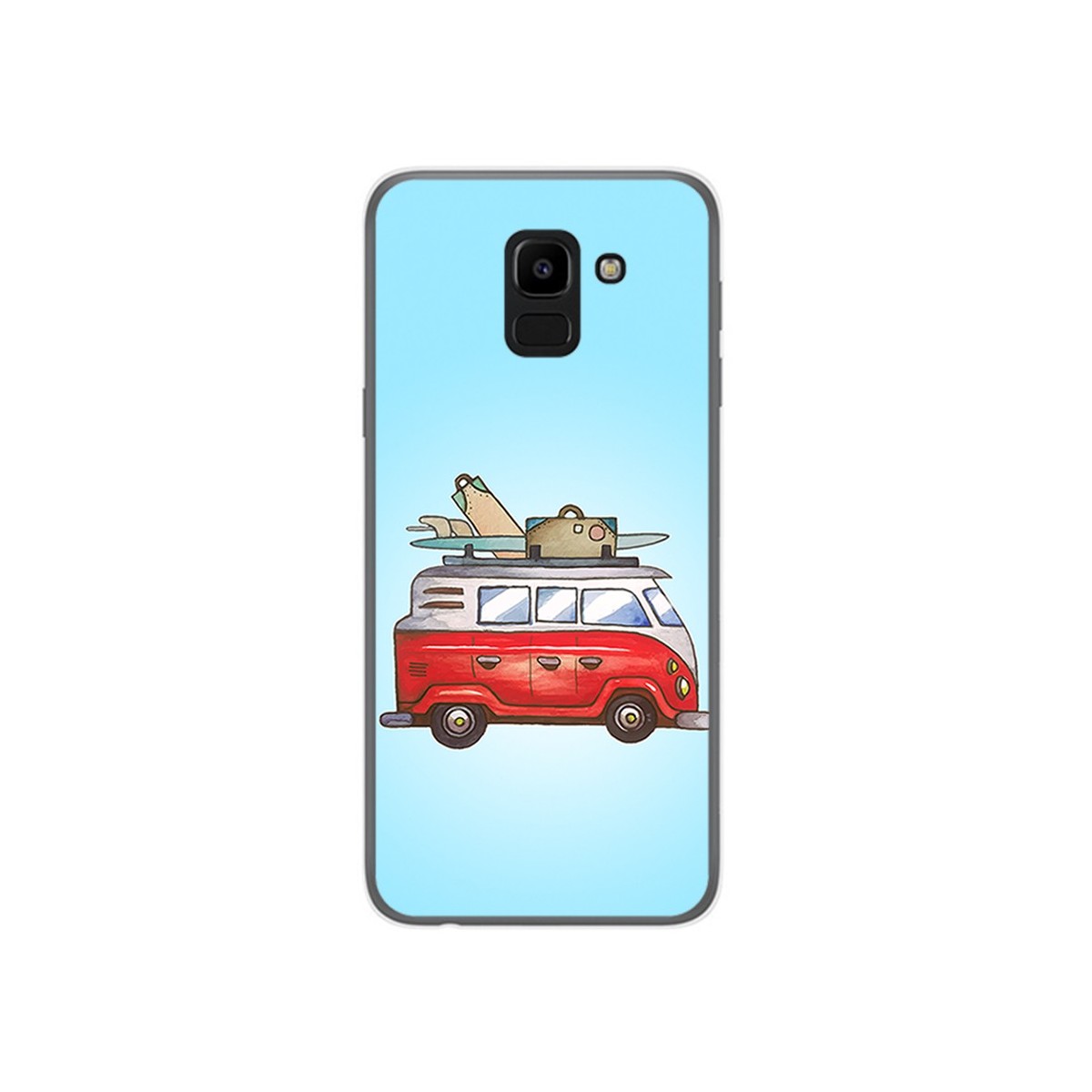 Funda Gel Tpu para Samsung Galaxy J6 (2018) Diseño Furgoneta Dibujos