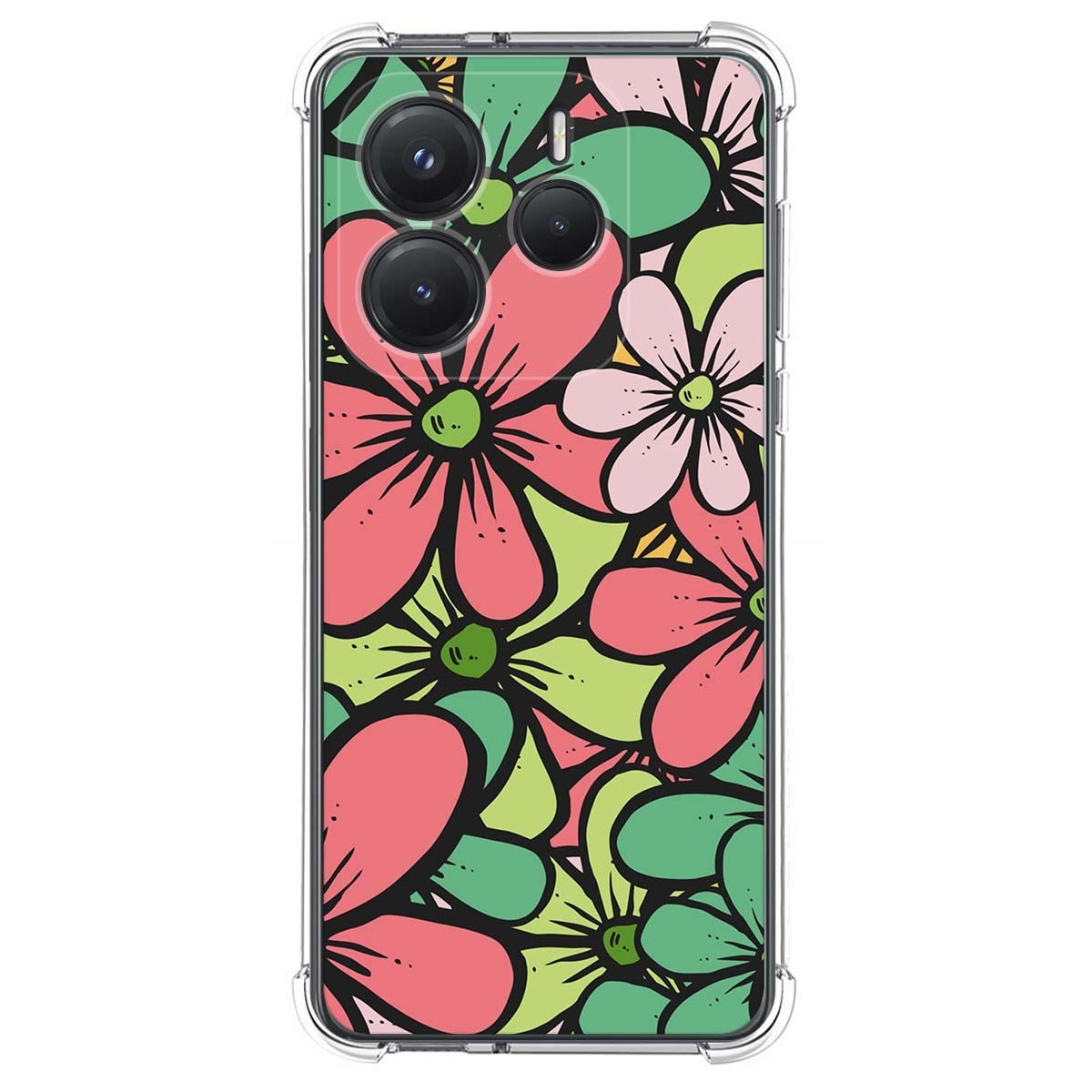 Funda Silicona Antigolpes para Xiaomi Redmi Note 14 5G diseño Flores 02 Dibujos