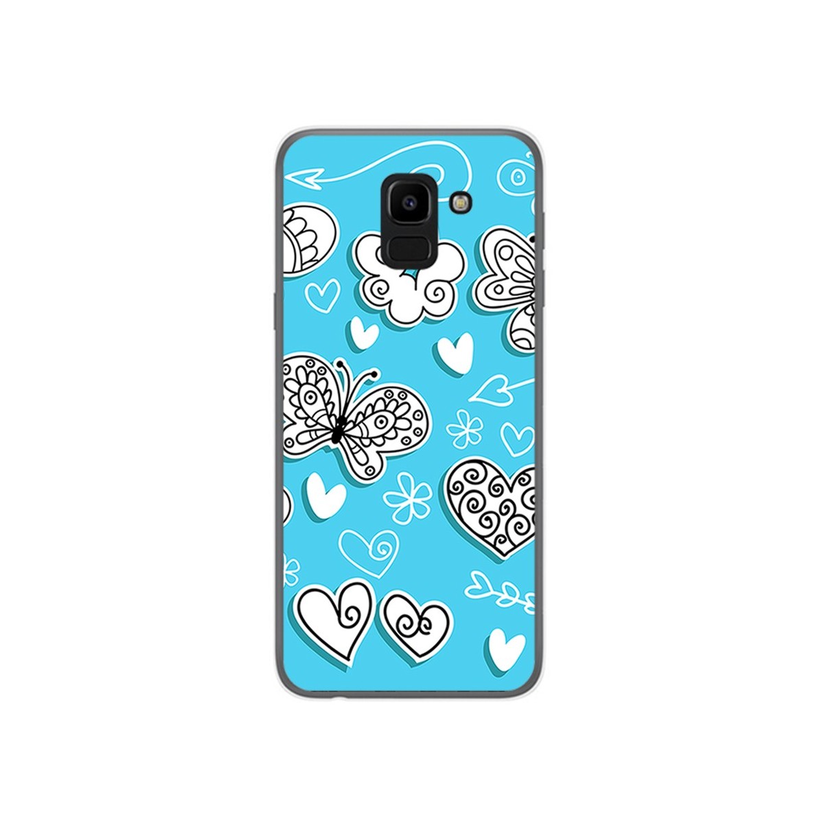 Funda Gel Tpu para Samsung Galaxy J6 (2018) Diseño Mariposas Dibujos