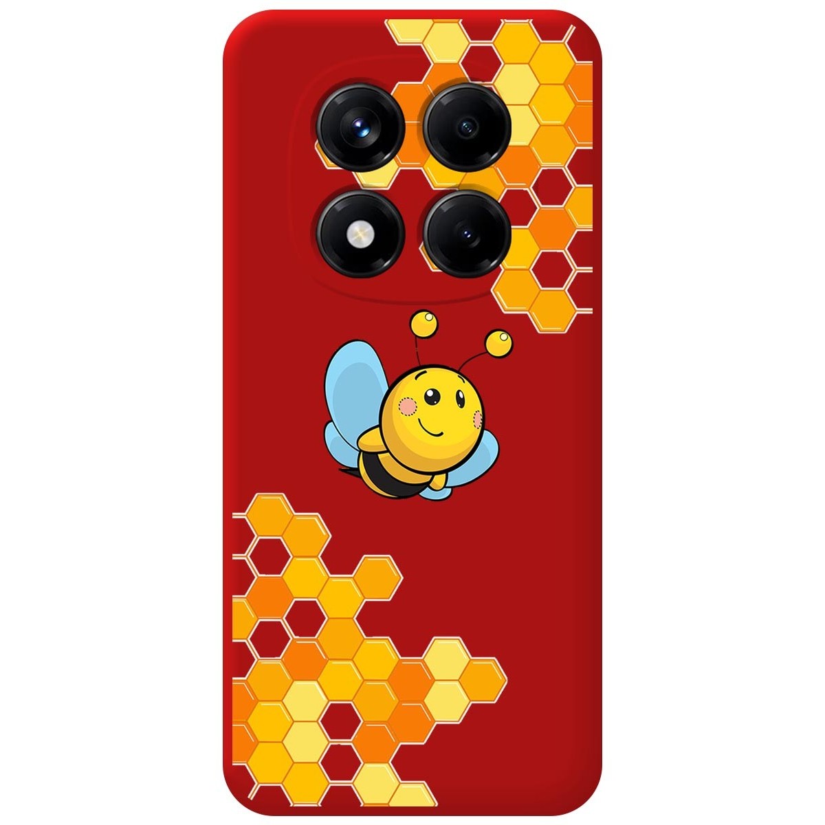 Funda Silicona Líquida Roja para Xiaomi Poco X7 5G diseño Abeja Dibujos