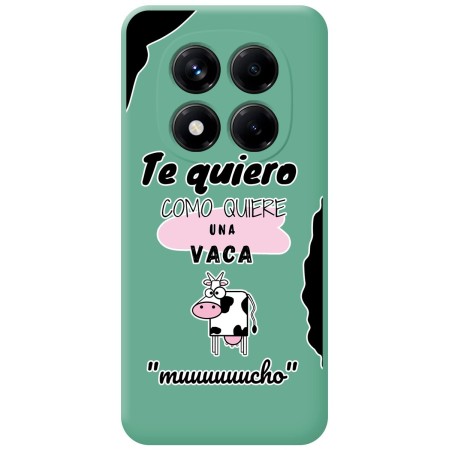 Funda Silicona Líquida Verde para Xiaomi Poco X7 5G diseño Vaca Dibujos