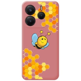 Funda Silicona Líquida Rosa para Xiaomi Redmi Note 14 4G diseño Abeja Dibujos