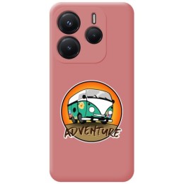 Funda Silicona Líquida Rosa para Xiaomi Redmi Note 14 4G diseño Adventure Dibujos