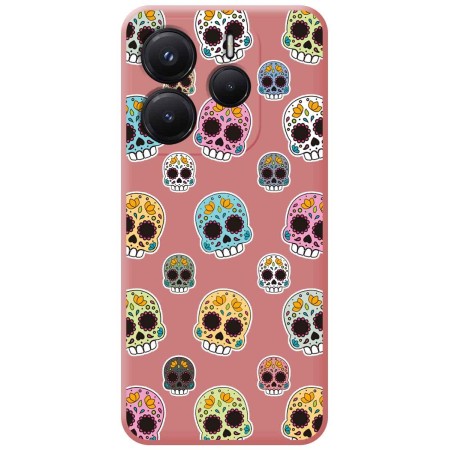 Funda Silicona Líquida Rosa para Xiaomi Redmi Note 14 4G diseño Catrina Dibujos