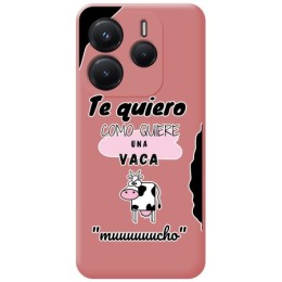 Funda Silicona Líquida Rosa para Xiaomi Redmi Note 14 4G diseño Vaca Dibujos