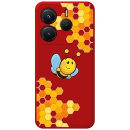 Funda Silicona Líquida Roja para Xiaomi Redmi Note 14 4G diseño Abeja Dibujos