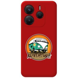 Funda Silicona Líquida Roja para Xiaomi Redmi Note 14 4G diseño Adventure Dibujos