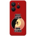 Funda Silicona Líquida Roja para Xiaomi Redmi Note 14 4G diseño Hombre Escalada Dibujos