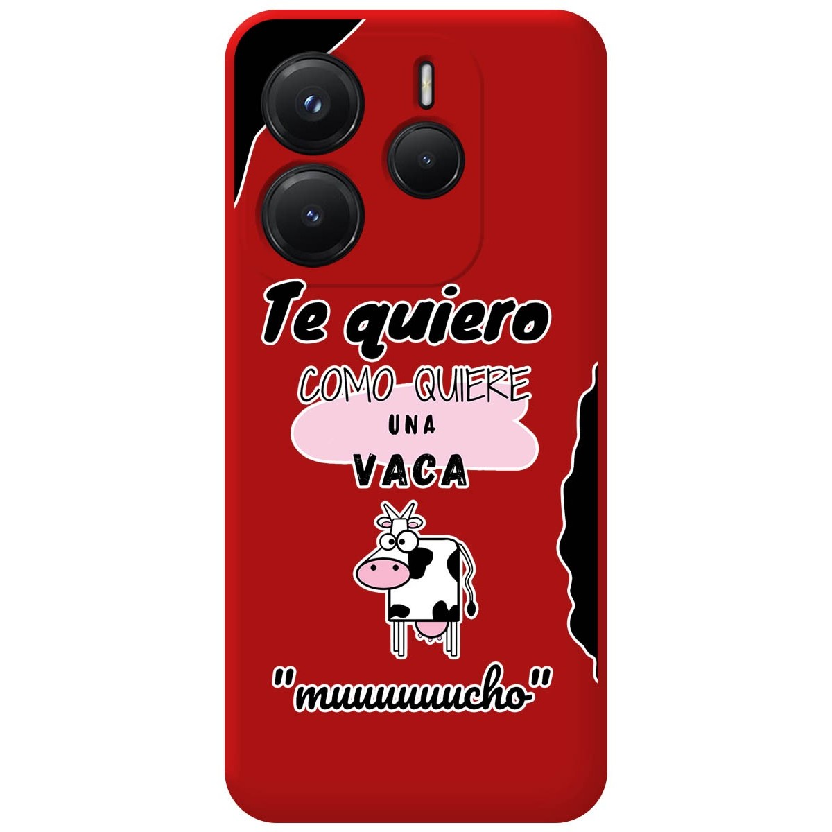 Funda Silicona Líquida Roja para Xiaomi Redmi Note 14 4G diseño Vaca Dibujos
