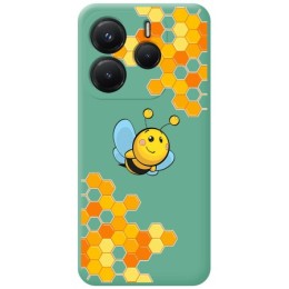Funda Silicona Líquida Verde para Xiaomi Redmi Note 14 4G diseño Abeja Dibujos