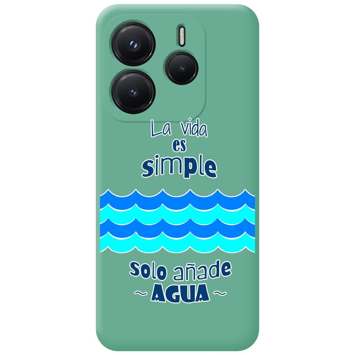 Funda Silicona Líquida Verde para Xiaomi Redmi Note 14 4G diseño Agua Dibujos