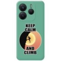 Funda Silicona Líquida Verde para Xiaomi Redmi Note 14 4G diseño Hombre Escalada Dibujos