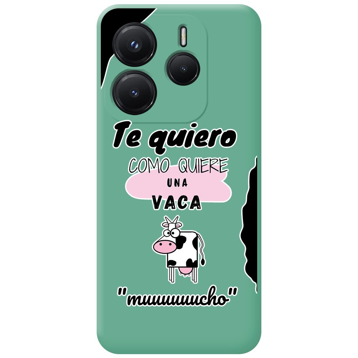 Funda Silicona Líquida Verde para Xiaomi Redmi Note 14 4G diseño Vaca Dibujos