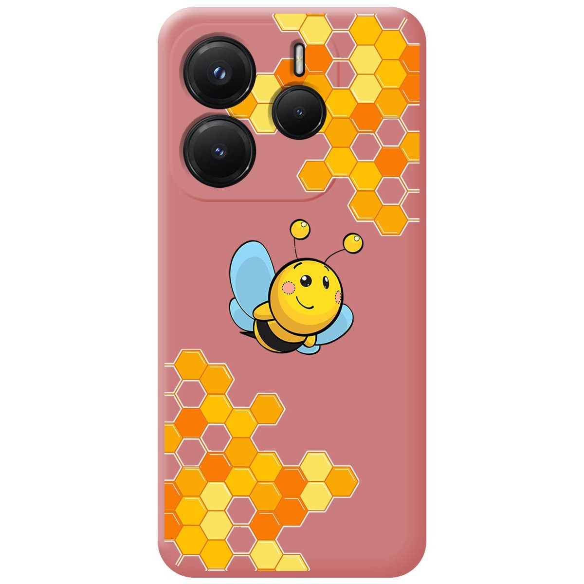 Funda Silicona Líquida Rosa para Xiaomi Redmi Note 14 5G diseño Abeja Dibujos