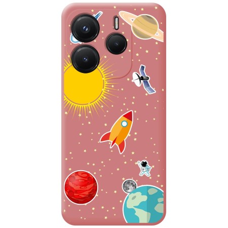 Funda Silicona Líquida Rosa para Xiaomi Redmi Note 14 5G diseño Espacio Dibujos