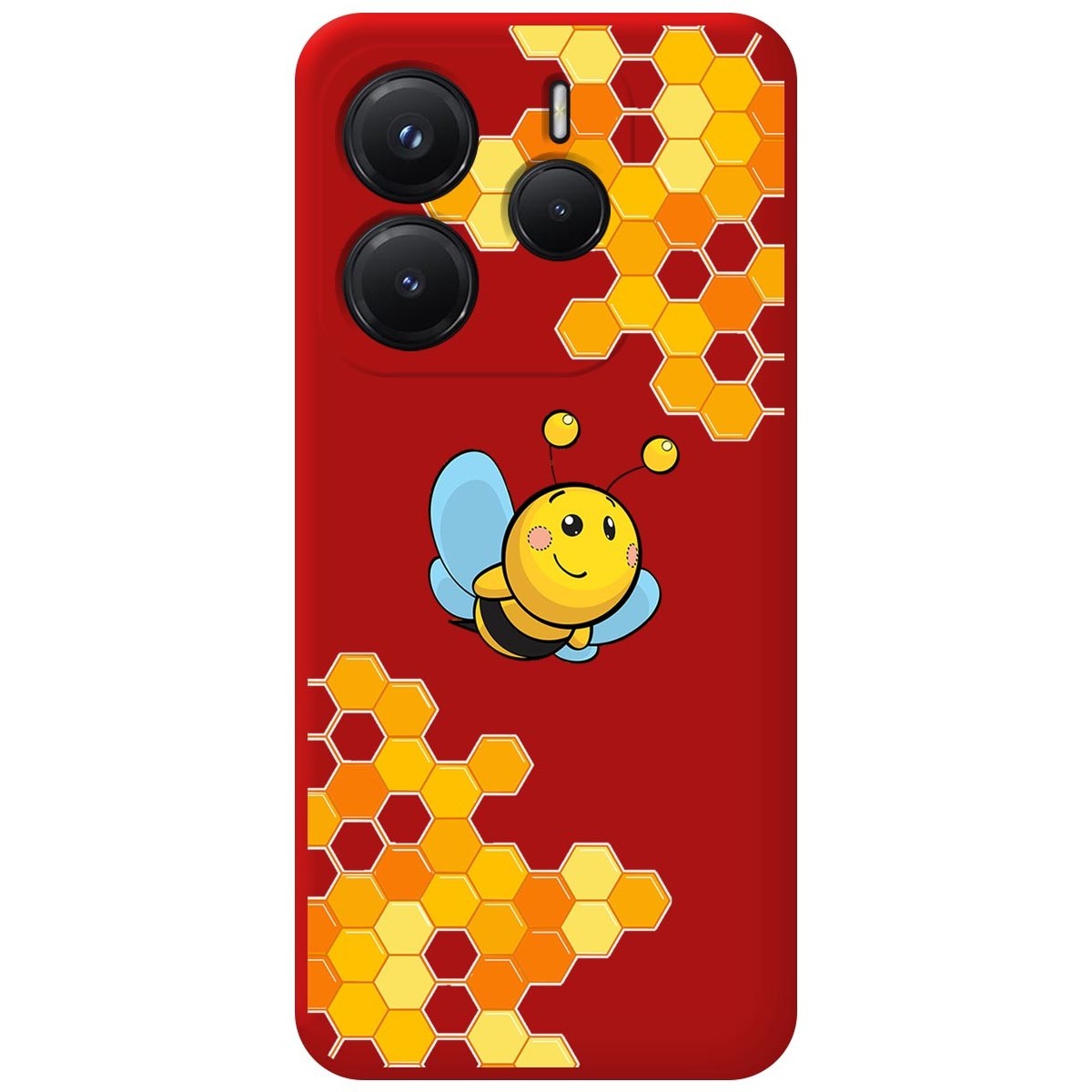 Funda Silicona Líquida Roja para Xiaomi Redmi Note 14 5G diseño Abeja Dibujos