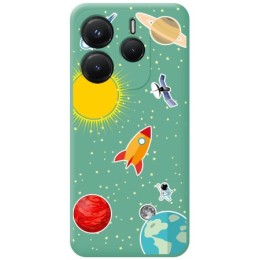 Funda Silicona Líquida Verde para Xiaomi Redmi Note 14 5G diseño Espacio Dibujos