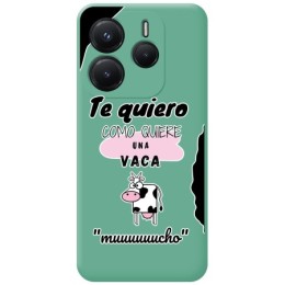 Funda Silicona Líquida Verde para Xiaomi Redmi Note 14 5G diseño Vaca Dibujos