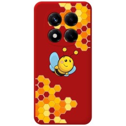 Funda Silicona Líquida Roja para Xiaomi Redmi Note 14 Pro 5G diseño Abeja Dibujos