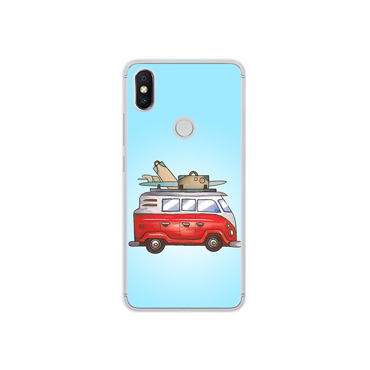 Funda Gel Tpu para Xiaomi Redmi S2 Diseño Furgoneta Dibujos