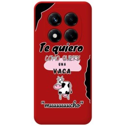Funda Silicona Líquida Roja para Xiaomi Redmi Note 14 Pro 5G diseño Vaca Dibujos