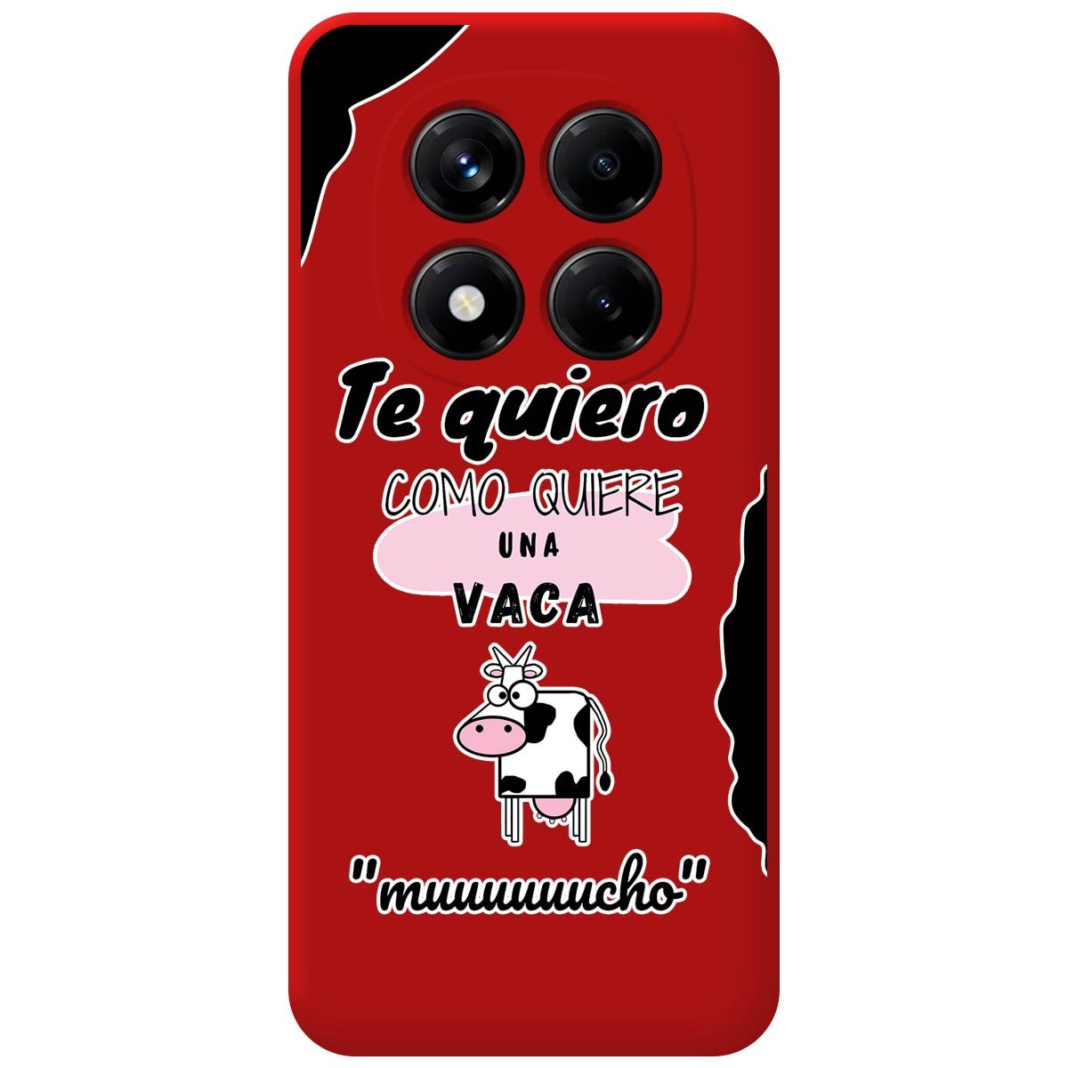 Funda Silicona Líquida Roja para Xiaomi Redmi Note 14 Pro 5G diseño Vaca Dibujos