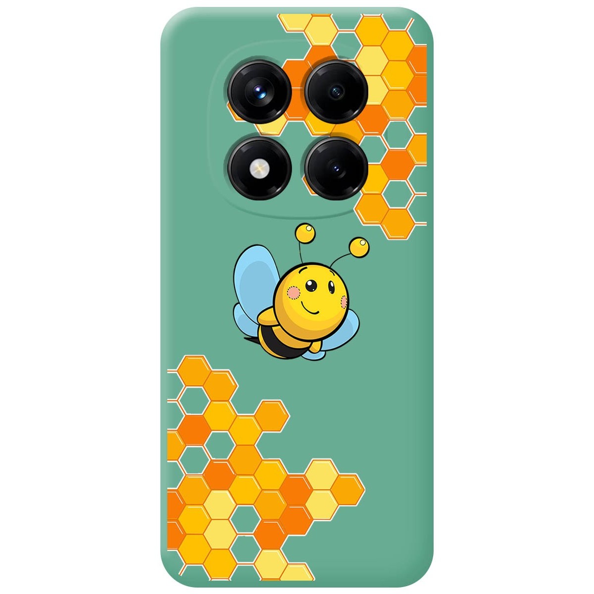Funda Silicona Líquida Verde para Xiaomi Redmi Note 14 Pro 5G diseño Abeja Dibujos