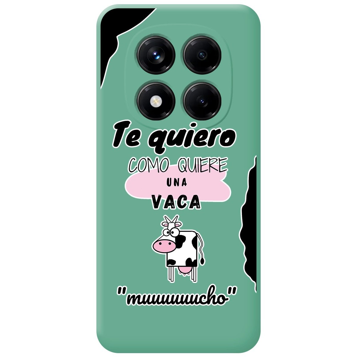 Funda Silicona Líquida Verde para Xiaomi Redmi Note 14 Pro 5G diseño Vaca Dibujos