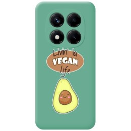 Funda Silicona Líquida Verde para Xiaomi Redmi Note 14 Pro 5G diseño Vegan Life Dibujos