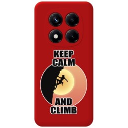 Funda Silicona Líquida Roja para Xiaomi Redmi Note 14 Pro+ Plus 5G diseño Mujer Escalada Dibujos